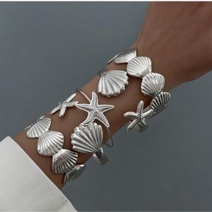 SILVER Shell Mermaid Bracelets Set Collection new
